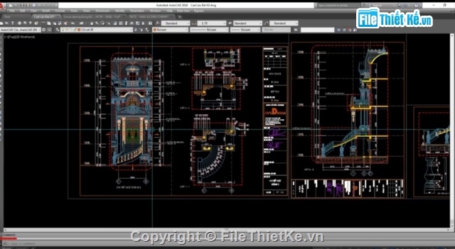 biệt thự 3 tầng,biệt thự 2 tầng,CAD biệt thự